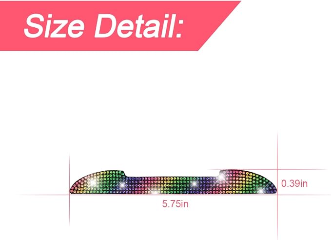 4PCS Bling Car Door Handle Scratch Protector, Color | 5.75x0.39 Inch, Universal fit, side panels/mirror edges, stainless steel, rhinestones, adhesive backing, exterior accessories