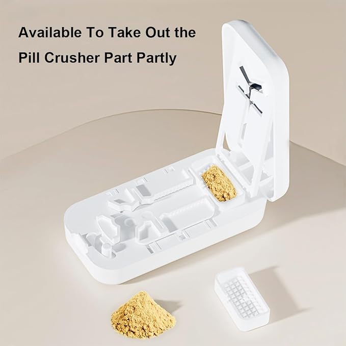 Pill Cutter 1/4 with Centering Device Safety Blades for Small and Large Tablets, 3 in 1 Version Works for Quarters, Thirds and Halves