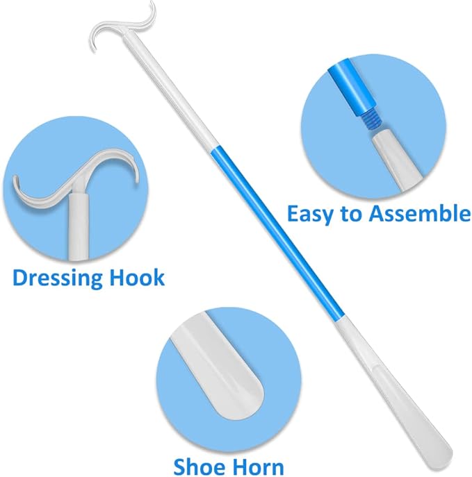 35.5 Inch Long Handled Shoe Horn, Dressing Stick, Sock Remover Aid Helper - Versatile, Adjustable Dressing Aid for Shoes, Socks, Shirts, Pants - Long Shoe Horn, Shoe Horn Long Handle for Seniors