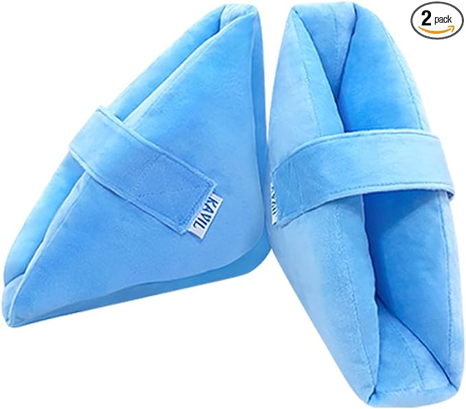 Heel Protectors for Pressure Sores Medical Boots for Foot Injuries Supports Cushion for Heel Pain Relief Prevention Bed Sore Ulcer Ankle Pillow (Flannel - 1Pair)