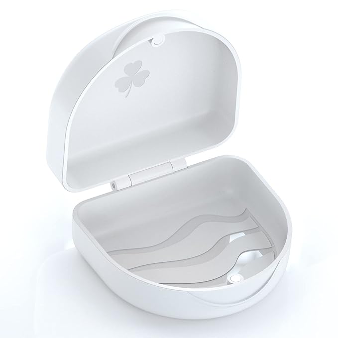 ARGOMAX Retainer Case Mouth Guard Holder Aligner Container Compatible with Invisalign Denture Storage Holder White ﻿