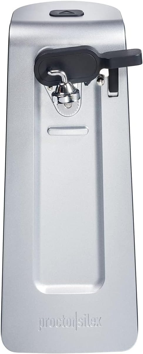 Proctor Silex SureCut Electric Automatic Can Opener for Kitchen with Stainless Steel Blade, Twist-off Easy-Clean Lever, Cord Storage, Extra Tall, Silver (75225)