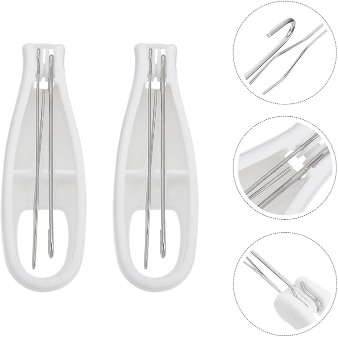 Abaodam 2pcs Button Hook and Zipper Puller Tool for Clothes Wearing Assistance, Acrylic and Steel Material, Buttoning Assistance and Ease Dressing, for Changing Clothing and Getting