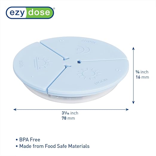 Ezy Dose Weekly (7-Day) Daily Pill Case, Medicine Planner, Vitamin Organizer Container, Compact Round Containers with Flexible Lids and Removable Compartments, 3 Times a Day, Soft Rainbow, BPA Free
