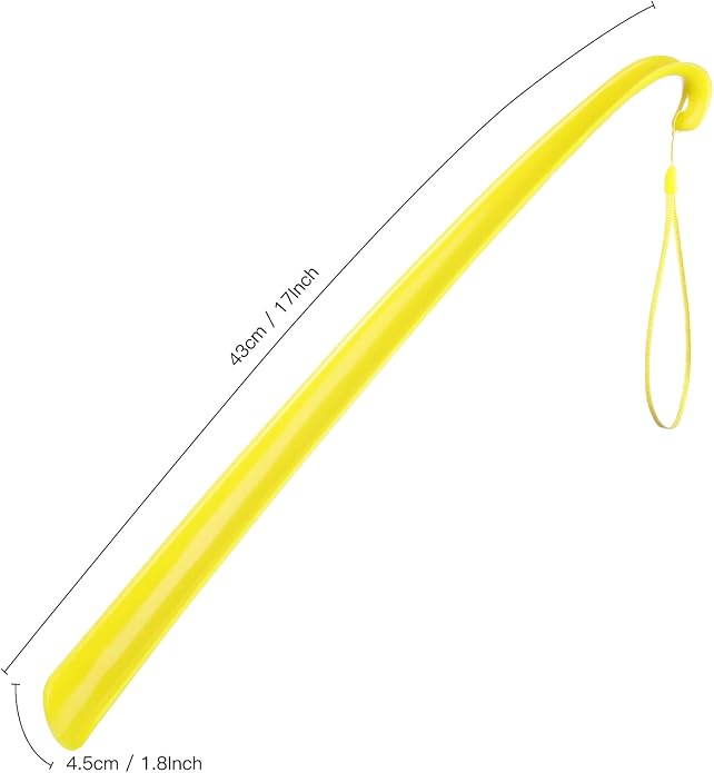 Shoe Horn Long Handle Super Strong Plastic/Genuine Wood with Lanyard,Shoehorn Fit for Men,Women,Seniors,Kids