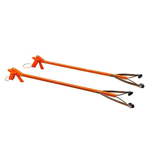 Orange-U-Tongs PRO Grade Litter Pick up Tool, Elastic Lanyard, Suction Cup Reacher Grabber for Indoor or Outdoor Use, 33" Reach, 5lb. Pick Up Capacity, Orange, 36", 2 Pack (7702-2)