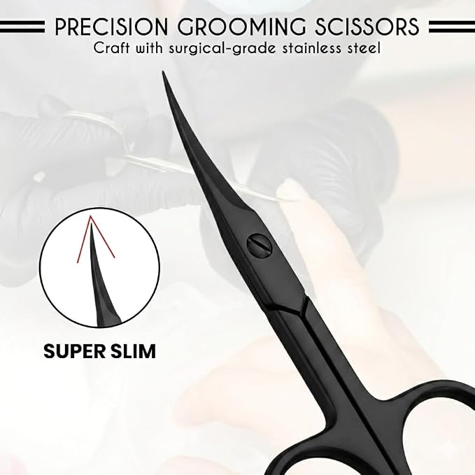 Cuticle Scissors Extra Fine Curved with Case Manicure Scissors for Women & Men Gifts Tijeras para Cuticula Profesional Nail Scissors Stainless Steel Sharp Cuticle Scissors for Nails
