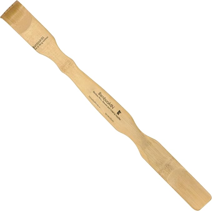 BambooMN 17 Inch Bamboo Wooden Back Scratchers Shoe Horn for Itchy Stress Relief, 20 Units
