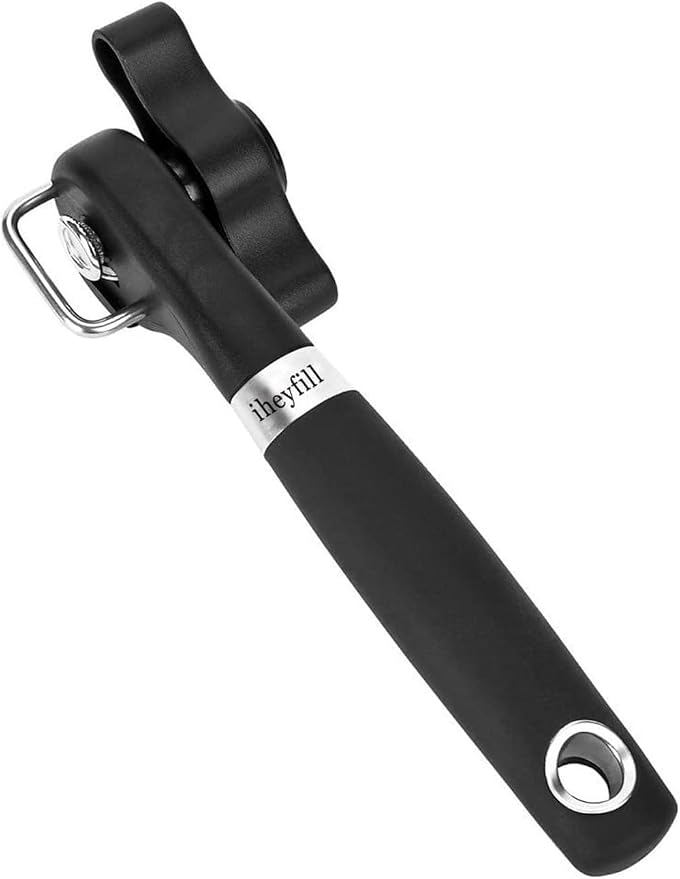 Safety Manual Can Tin Opener,Stainless Steel Ergonomic Anti Slip Design with Smooth Edge Side Cut No Sharp Cuts Can Opener,Lid Lifter that Won't Touch Food