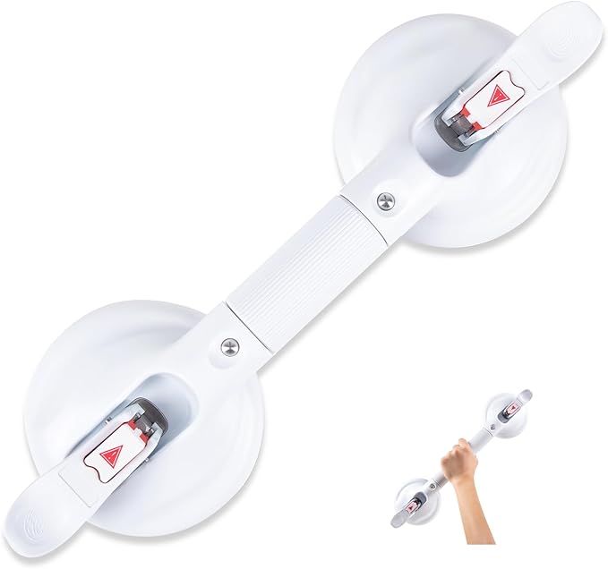 15inch Upgrade Suction Shower Grab Bar, Portable Shower Handle Bar Suction Grip Bar Bathtub Handle with Strong Hold Suction Cup Fitting and Rapid Release for Bathroom(Max Capacity :300lb