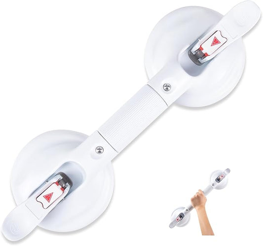 15inch Upgrade Suction Shower Grab Bar, Portable Shower Handle Bar Suction Grip Bar Bathtub Handle with Strong Hold Suction Cup Fitting and Rapid Release for Bathroom(Max Capacity :300lb