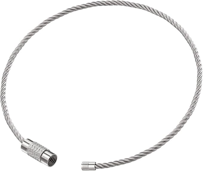 Pawfly 4"/6"/10" Wire Keychain Cable Key Ring Loop Holder 20/50/100Pcs | Large, Stainless Steel, Toughly Braided, Connectable, Corrosion Resistant, for Luggage Tag Kitchen Utensils