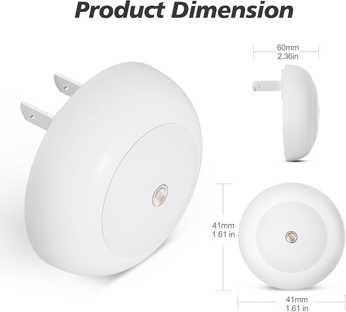 fesnne Night Light, Night Lights Plug into Wall, Dusk to Dawn Sensor, Blue Led Night Light 0.5W, 2 Pack Nightlight for Adults, Bedroom, Bathroom, Hallway, Kitchen