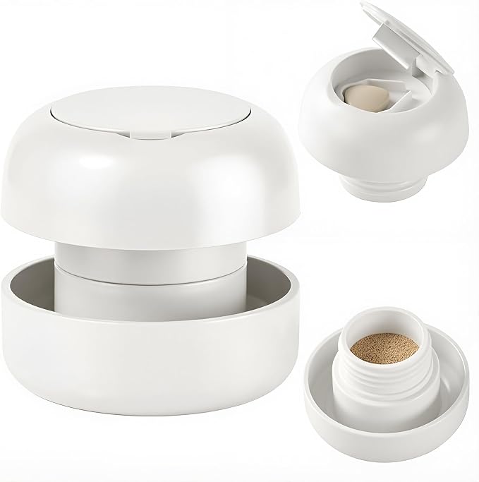 Pill Cutter Splitter for Small and Tiny Pills, 2-in-1 Mini Pill Crusher Grinder, Precise Cutting for Pills Vitamins, Portable for Travel & Pet (White)