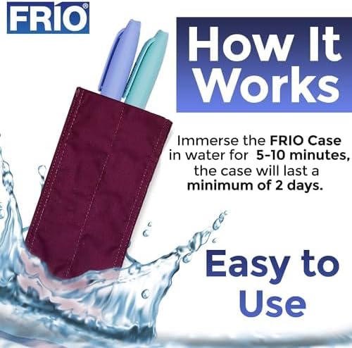 FRIO Cooling Wallet - Insulin & GLP-1 Cooler for 45+ Hours - GLP-1 Shots Holder - Burgundy - Individual