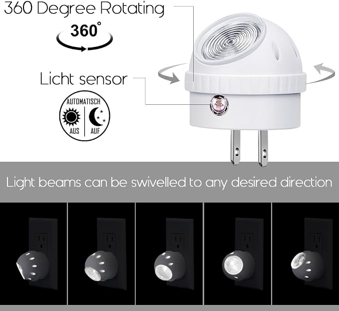 Emotionlite Plug-in LED Night Light Dusk to Dawn Sensor Neutral White 6 Pack