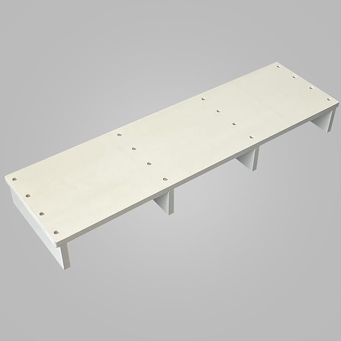 39IN Long Wooden Step Stool for Elderly, Half Wooden Riser Step Stool for High Bed, Bathroom, Kitchen and Living Room, 400LBs Loading(39.0" L*11.5" W*4.6" H, White)