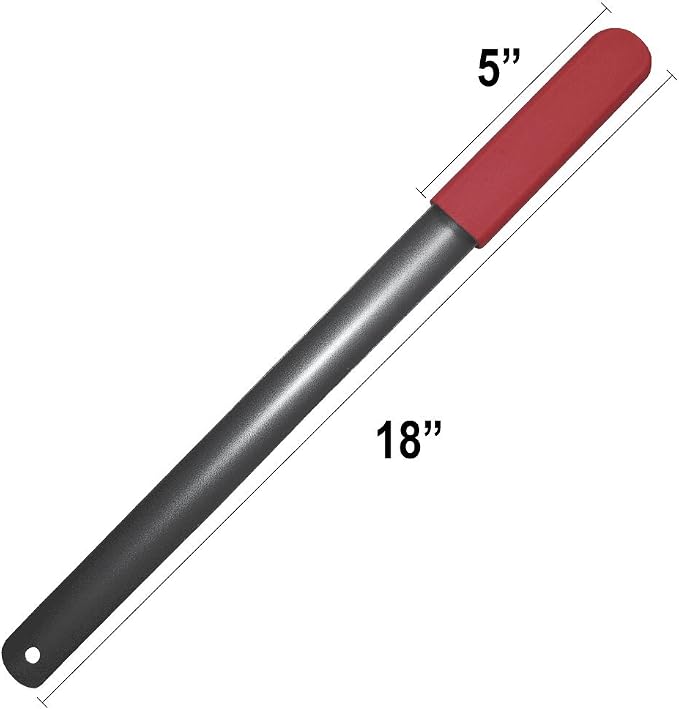 Rehabilitation Advantage Red Grip Handle Powder Coated Steel Shoehorn, 18 Inch