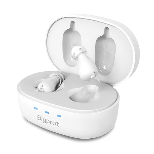 Rechargeable OTC Hearing Aids for Seniors, Digital Hearing Aids with Noise Cancellation & Feedback Suppression, Discreet Mini In-Ear Design with Simple Button Control, Magnetic Charging Case, 100H Use