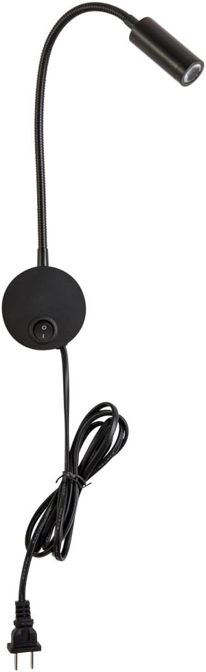 Reading Lamp Wall Sconces Light LED 3W Warm White 3000K Plug for Reading Books (Black 2pcs 3000K Cord)