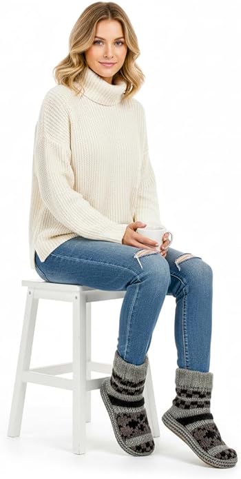Warm Slipper Socks for Women, Winter Fuzzy House Shoes Indoor, Cozy Christmas Gifts Unique