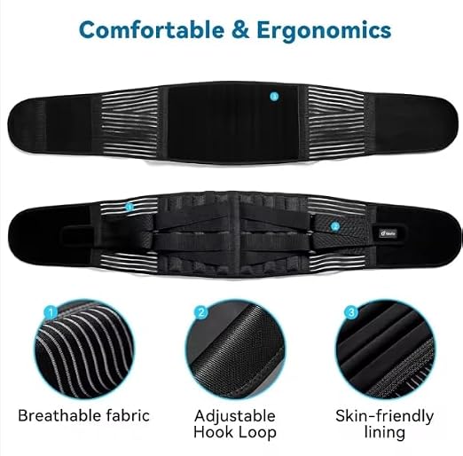 Back Brace for Men & Women - Lower Back Support Belt for Sciatica, Bulging Disc & Pelvic Pain Relief - Adjustable Lumbar Support Brace for Work, Sleeping & Everyday Use - Faja para Espalda y Ciática (X-Large)