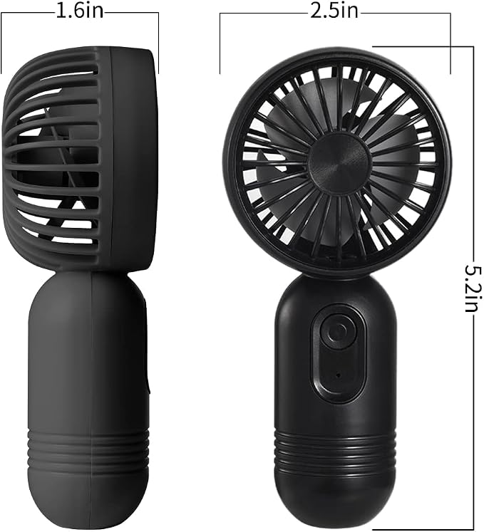 JODNO Mini Portable Fan 6 Pack, Cute Handheld Battery Operated Lightweight Small Personal Fans with 3 Speeds and USB Rechargeable Eyelash Fan for Women Men Office Outdoor Travel Camping