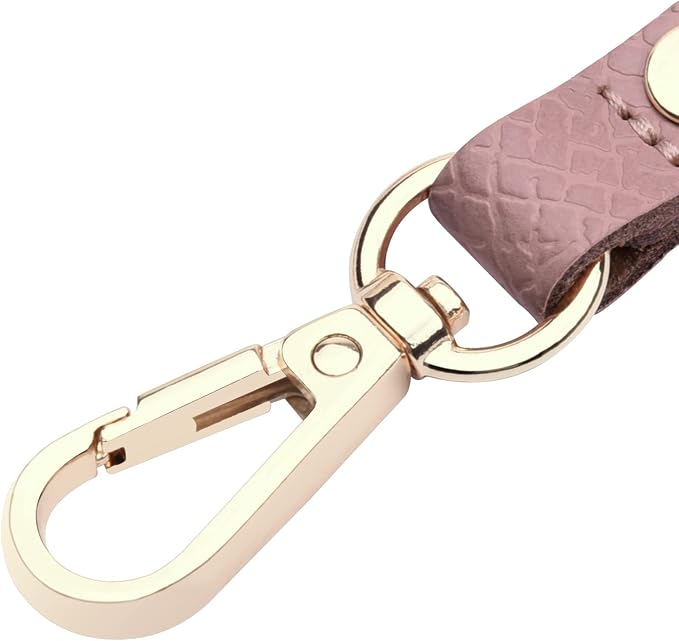 Wisdompro 2 Pcs Genuine Leather Belt Loop Keychain for Men and Women | Heavy Duty Key Chain Holder with Retro Vintage Bronze Belt Loop Clip and 2 Keyrings for Keys, Car Fob