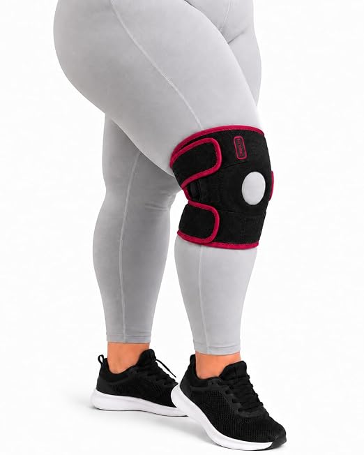 Fit Geno Knee Brace for Women Plus Size: Knee Support for Big Legs, Adjustable Compression with Side Stabilizers, Open Patella Brace for Arthritis, Meniscus Tear, ACL Pain Relief (XL–3XL)