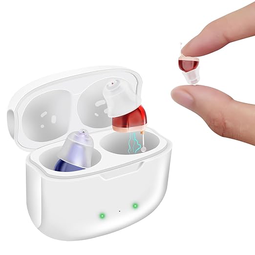Not Amplifier True Hearing Aids Invisible 16 Channels Digital Rechargeable Hearing Aids for Seniors With Noise Cancellation with Charging Box