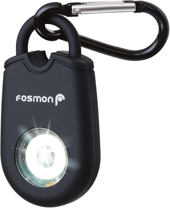 Fosmon Personal Alarm, Self Defense Keychain Security Siren, 1 Pack | 125dB Safety Siren, Strobe Light LED Flashlight, Carabiner Clip, SOS Emergency Alert for Women Kids Teenagers Elderly