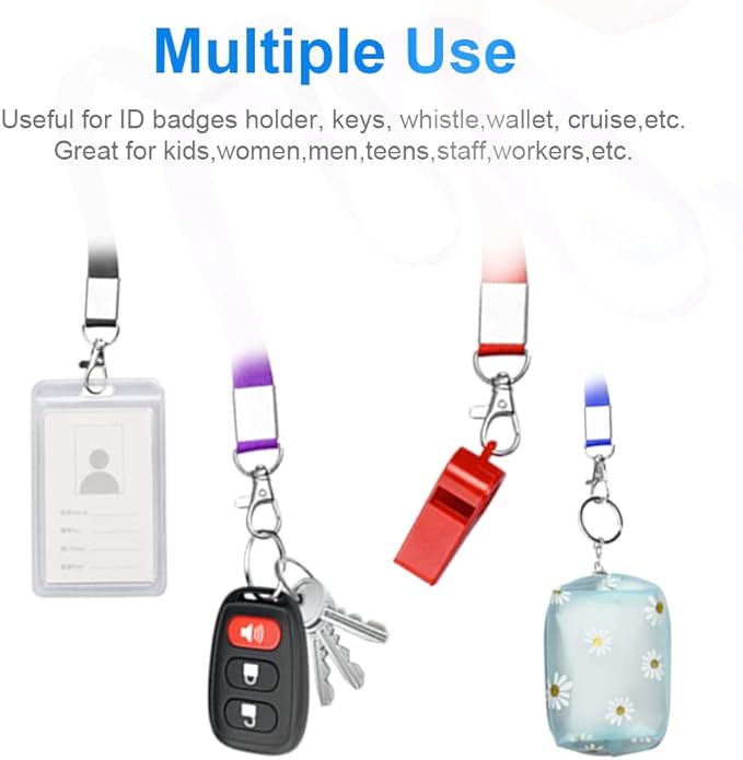 Mcyye 5 PCS Neck Badge Lanyards with Clip for Keys & ID, 5 Colors | Badge Lanyard for Cruise, Keys, Wallet, Phone, USB, Keychain, Premium Key Lanyard Strap for Teacher, Student, Men and Women