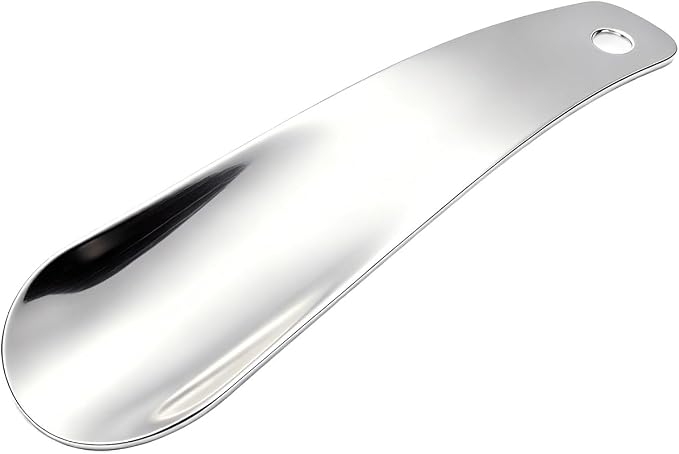 Shoe Horn for Seniors Men Women - Metal Helper Spoon Small Travel Shoehorn | Premium Stainless Steel, Short Travel Size, 6 Inch Long Shoe Tongue