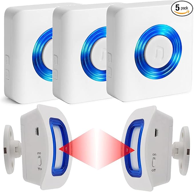 Caregiver Pager Wireless Motion Sensor Alert Room Bed Alarm and Fall Prevention for Elderly Dementia Patients (3 Receiver+2 Monitor Motion)