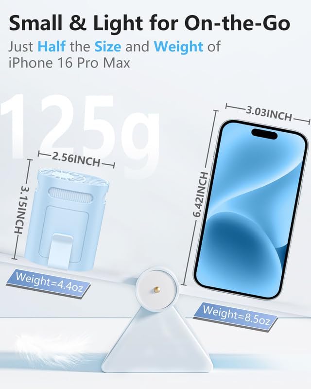 Shirt Fan Clip on Belt Hip Pants Back- Personalized Portable Waist Fans that Blow Cold Air,USB Chargeable Hangs round Neck Cooler Ac,Silencioso Waist Band Body Cooling Products for Woman Man Kid Gray