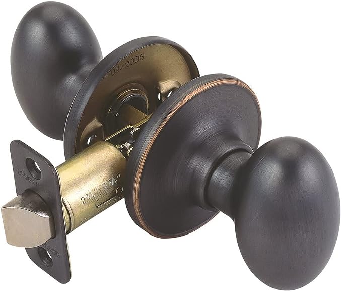 Design House Egg Passage Door Knob for Hall and Closet, Fits Standard Doors, Oil Rubbed Bronze, 750570 | Surface, Traditional, Brass, Hardware, 750570