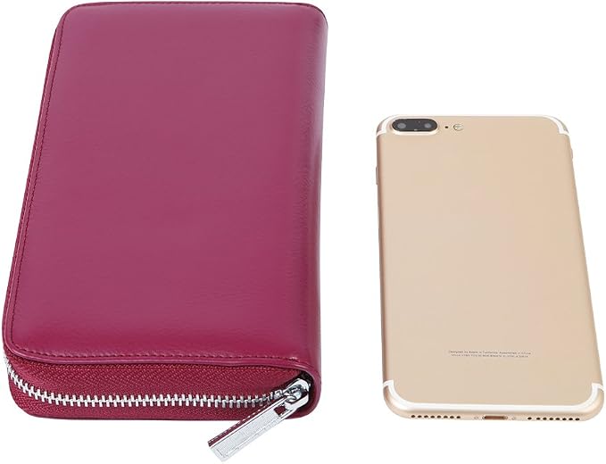 Women 36 Slots RFID Blocking Card Holder Large Long Leather Zipper Organizer Accordion Wallet,Purple