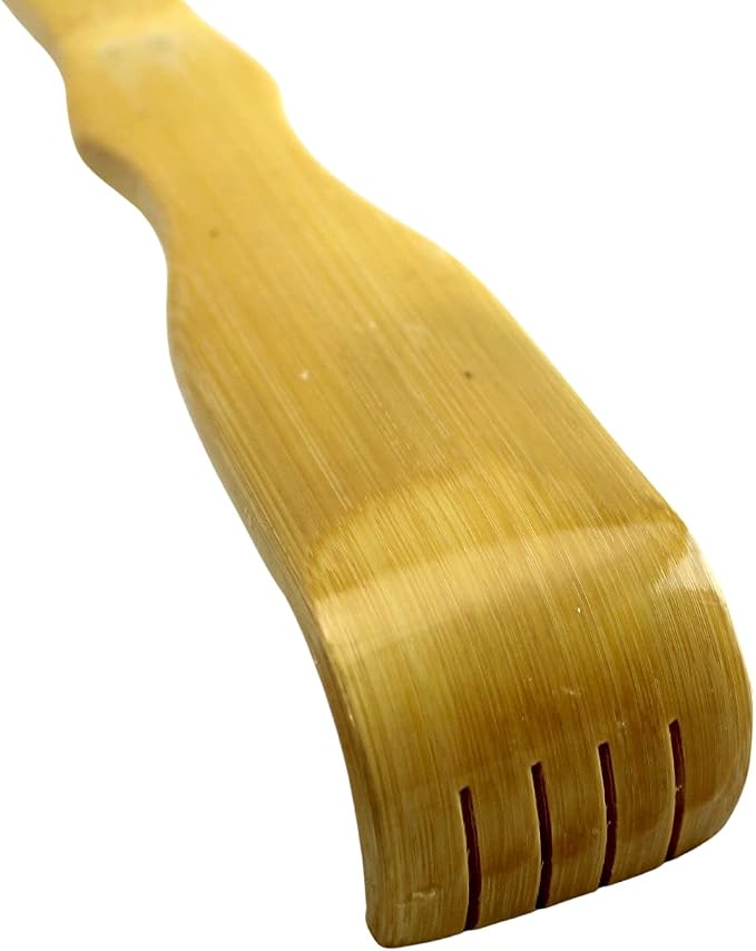 Dependable Industries inc. Essentials Bamboo Wood Back Scratcher with Massage Rollers Long Reach Therapeutic