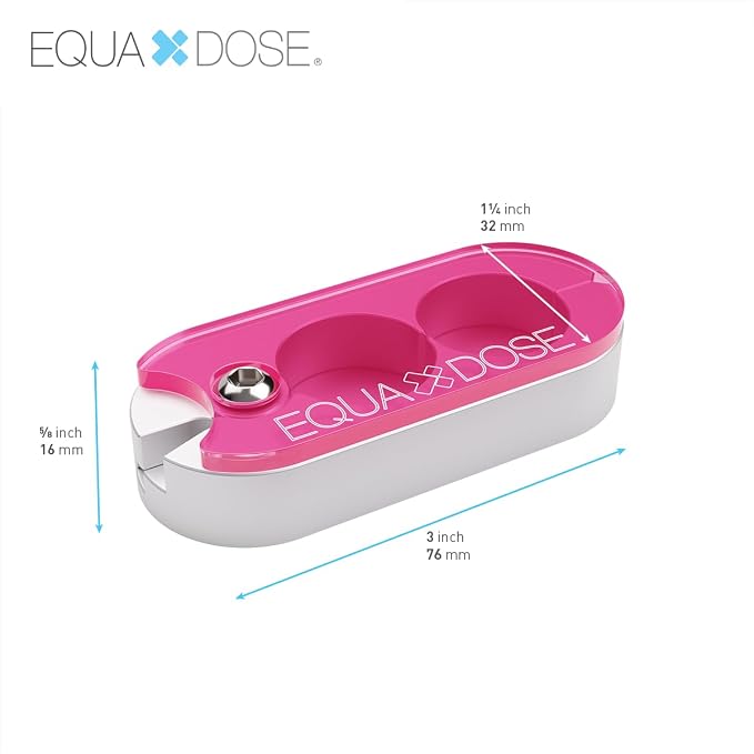 EQUADOSE Pill Splitter with Premium and Durable Aluminum Blades, Safely and Cleanly Cuts Small and Large Tablets, Vitamins, and Pills, Easy Tablet Divider for Accurate Medication Dosing, Pink