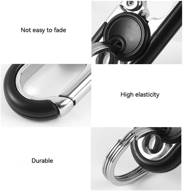 CHRIS GOOD Men's Car Key Chain 3pcs, Personalized Creative Stainless Steel Car Keychain for Men Black