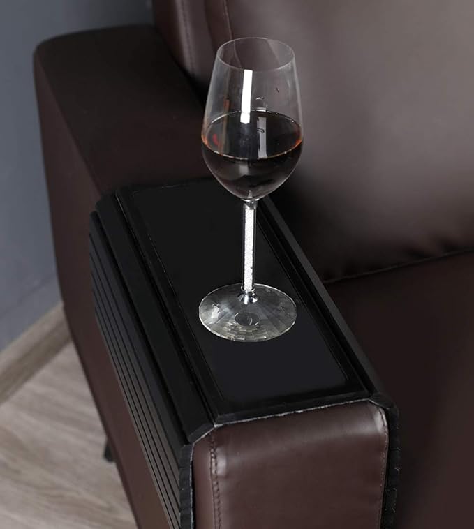 GEHE Couch Arm Tray Table, Flexible/Foldable Sofa Armrest Tray, Couch Armrest Table Cup Holder Great for Drinks Snacks Remote Control, Portable Side Table and Anti-Slip Bottom