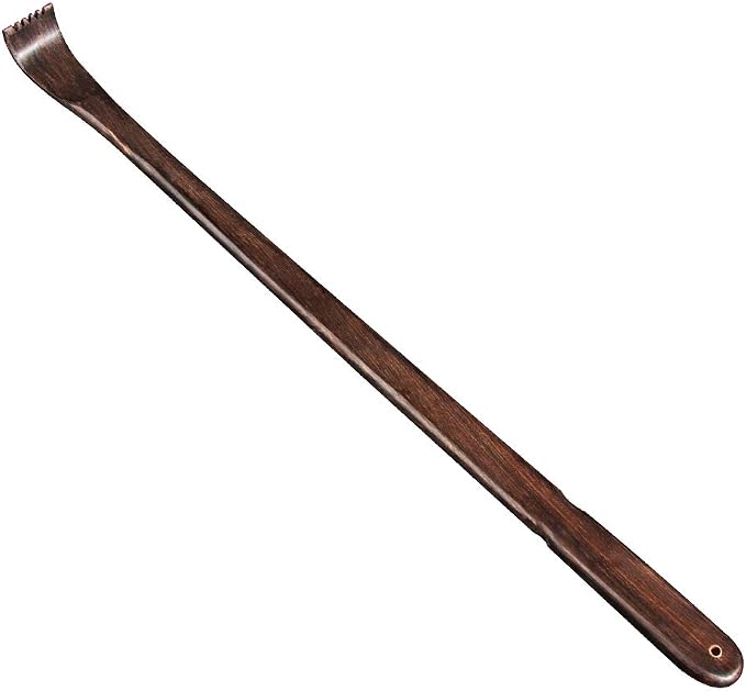 Tomorotec Wooden Back Scratcher 17 Inch Long Handle for Men Women Black | Thicken Extended Rosewood Handcrafted Itch Relief Body Massager for Elderly Seniors Dad Mom Christmas Stocking Stuffer