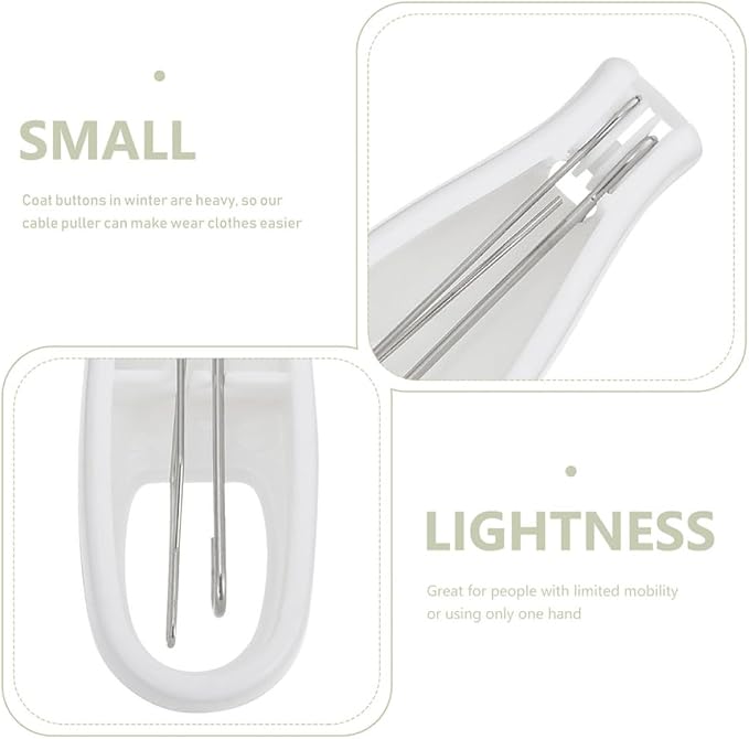 2pcs Button Hook Zipper Puller Clothes Wearing Assistance Tool for Buttons with Comfortable Grip Handle for Arthritis and Dexterity Support