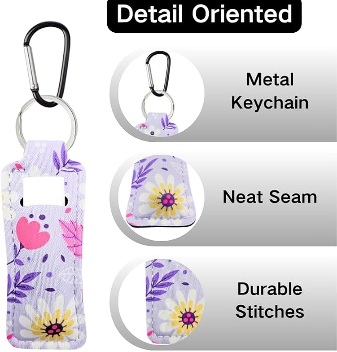 Chapstick Holder Key Chain Lipstick Holder Lip Balm Holder Keychain | Stocking Stuffers Gift, Compatible with Chapstick, Lip Balm and Lipstick, Bag Charm Accessories, Gifts for Women Friend