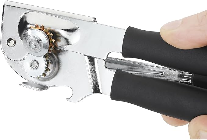 Manual Can Opener,Heavy Duty Easy Ergonomic Crank for Seniors & Arthritis | Commercial Stainless Steel,Smooth Edge,Easy to Use,Long handle,Works Quickly,for Restaurants & Home Kitchens