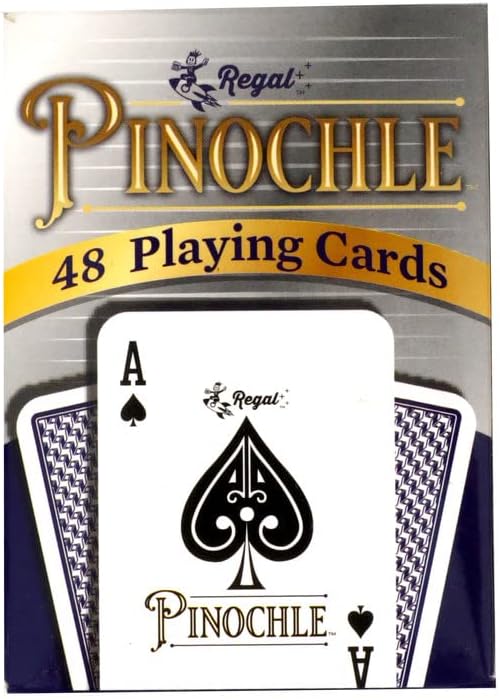 Regal Games Pinochle Playing Cards 2 Pack - Adult Card Game Set with Score Sheets & 2 Deck of Pinochle Cards - Family Fun Game Night - Ideal for 2-4 Person
