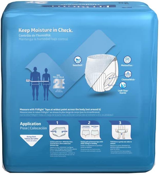 FitRight Adult Incontinence Underwear, Heavy Absorbency, XX-Large, 68-80 (20 Count)