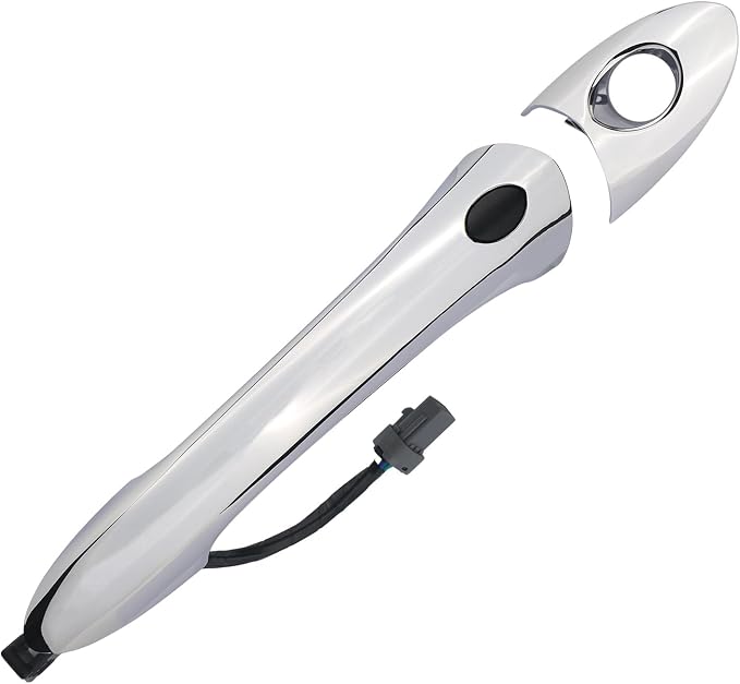 Exterior Door Handle Front Left Driver Side with Keyhole Smart Entry Keyless Compatible with 2011-2015 Hyundai Sonata Hybrid Replaces 82651-3S210 82652-3S010
