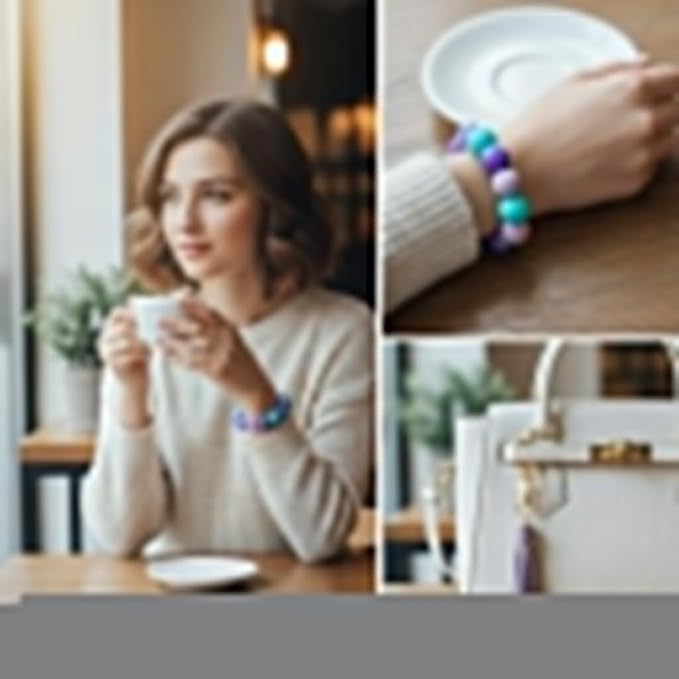 BIHRTC Key Ring Bracelet Car Keychain Holder Wristlet Silicone Women Beaded Bangle Chains