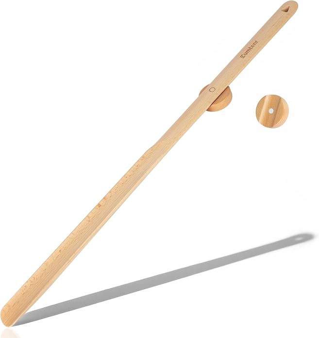 Shoe Horn Long Handle for Seniors 29.5" Extra Long Shoehorn Wooden for Men Women, with Magnetic Base - Beech Wood